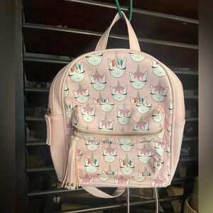 Unicorn Kids Small Backpack with Two Zippered Pockets